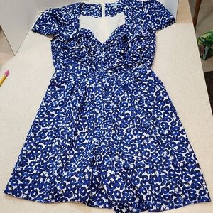 Leifnotes Size 6 Retro Romper Floral Blue White From Anthropologie
